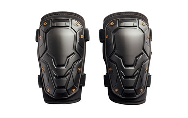 Stylish knee pads with black fabric and gleaming gold studs