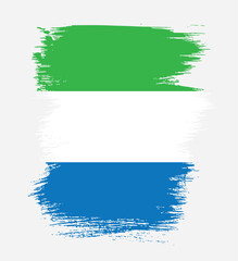 Flag of Sierra Leone, vector illustration 