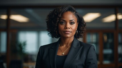 Fototapeta premium Black woman business in an office
