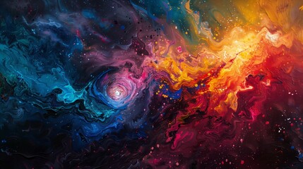 Universe, bright colors, abstract style background