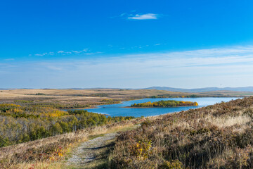 Scenic views of Police Outpost lake provincial Park Alberta Canada

