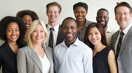 Diverse team of professionals posing with a smile
