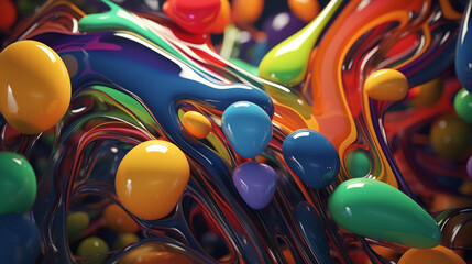 abstract futuristic dense multicolored blobs. illustration of abstract futuristic dense multicolored blobs