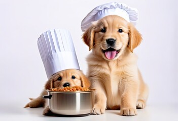 The Culinary Canine - A Golden Retriever Chef in Action