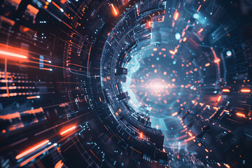 AI concept. Artificial intelligence machine learning concept. Technology HUD background copy space for text.