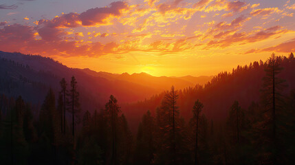 Sunset near King's Canyon National Park, California
