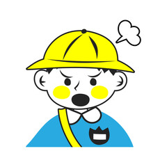 怒る幼稚園児の男の子。シンプルなベクターイラスト。
An angry kindergarten boy. Simple vector illustration.