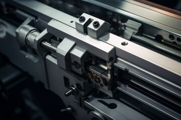 A Glimpse into the Intricate Design and Functionality of a Machine Hinge in Industry - obrazy, fototapety, plakaty
