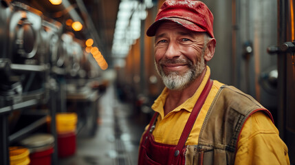Obraz premium An elderly worker in uniform