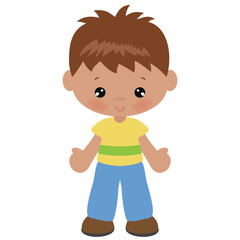 Cute little boy vector cartoon illustration