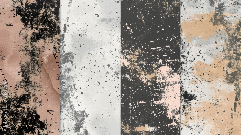 Poster Grunge Urban Backgrounds set. Texture Vector. Dust Overlay Distress Grain. For use as a grungy effect on any object, simply place the illustration over it for an abstract effect or to make a design