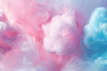 Dreamy Pastel Cotton Candy Background, Soft and Romantic Texture, Ideal for Confectionery Packaging, Social Media, and Girly Designs