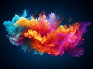 Experience the captivating allure of multicolored particles in motion. - obrazy, fototapety, plakaty