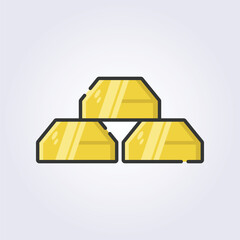 colored outline gold bars icon logo vector illustration design