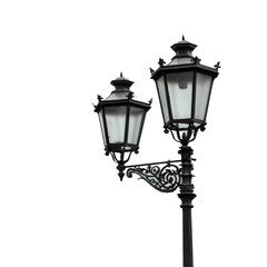 Monochrome photo of a street light in 