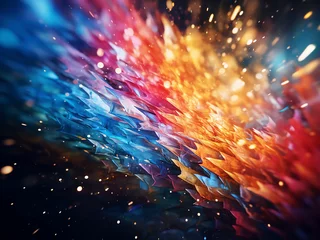 Foto op Plexiglas Background with abstract ball lights creates a luminous blur © Llama-World-studio