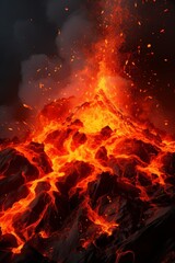 Fototapeta na wymiar active volcanic eruption Generative AI