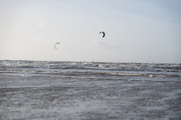 Kitesurfer on north sea