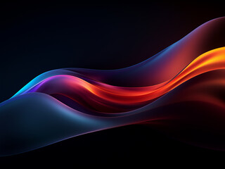 Fototapeta premium Different hues smoothly transition across a dark background.