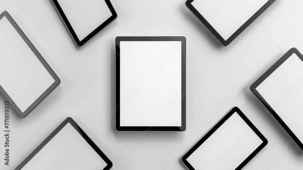Leinwandbilder this is a realistic 3d mockup frame with a blank screen of a tablet pc.