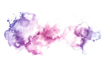 Pink and purple watercolor wash design on white background.