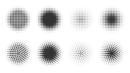 Set of halftone dots vector element design for flyer, brochure, pamflet and more - obrazy, fototapety, plakaty