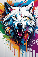White wolf, graffiti