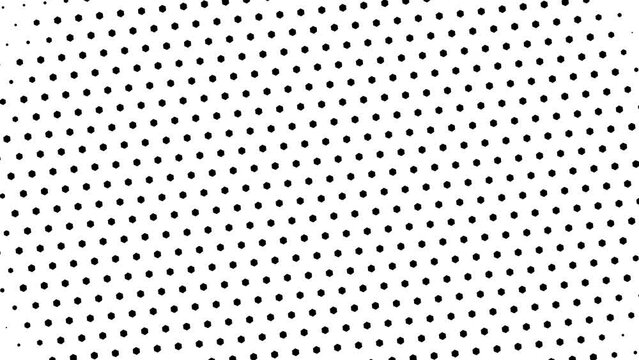 A mesmerizing black and white image displays a grid of overlapping dots, forming a striking pattern that repeats throughout the picture