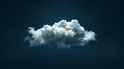 Black background and texture with a white cloud isolated on it. Brush cloud black background. Dark clouds isolated on the black background. - obrazy, fototapety, plakaty