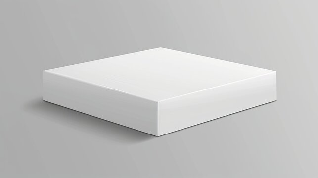Isolated white blank cardboard box in front view. For software, electronic devices, and other products. Modern illustration.