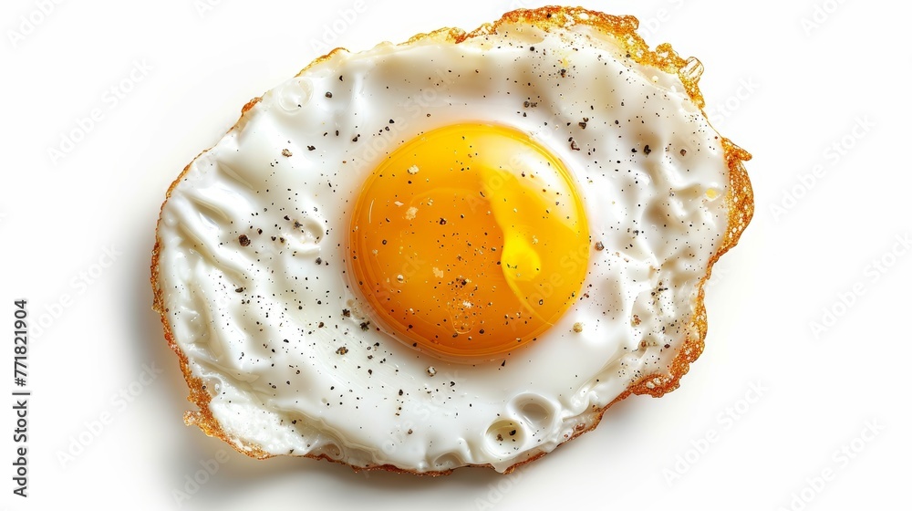 Poster Object design with white background and fried egg on top