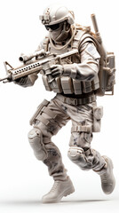 Fototapeta premium Soldier in Full Combat Gear Running