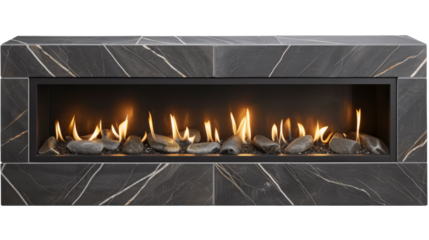 Modern Fireplace With Marble Surround