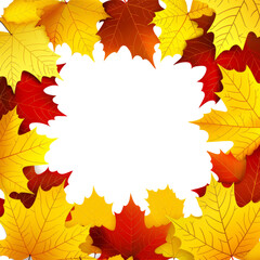 Naklejka na ściany i meble yellow and red Autumn Leaves Frame