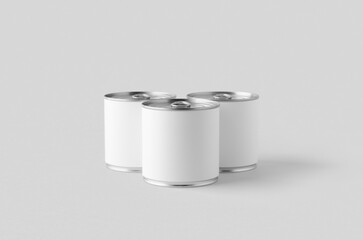 Food tin can packaging mockup, medium size.