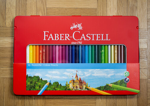 Zurich, Switzerland - March 27, 2024: Faber-Castell AG is a manufacturer of pens, pencils, other office supplies and art supplies, as well as high-end writing instruments