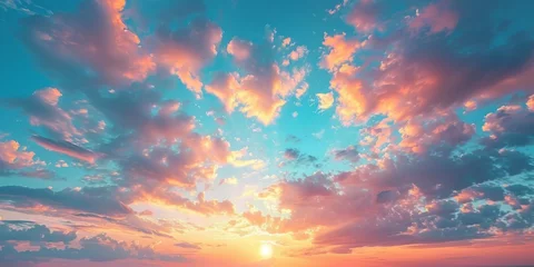 Foto auf Acrylglas Lavendel colorful sky and clouds