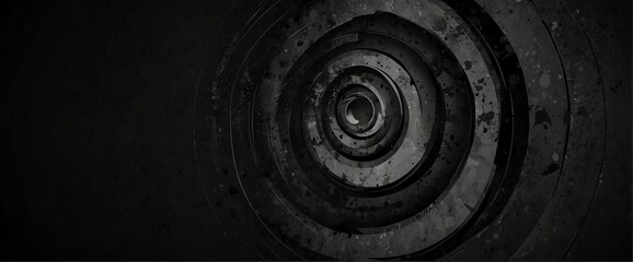 Fototapeta na wymiar Black color gradient spirals circles texture grunge rough abstract retro concept background illustration art design from Generative AI