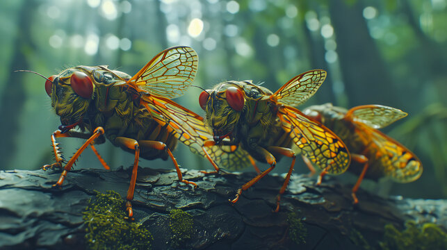 cicadas is sitting looking at the camera