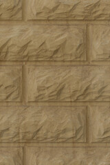 Close-up vertical texture clay sand brown brick wall blocks abstract pattern background