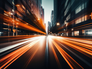 Experience the urban ambiance conveyed through blurred street lights.