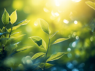 Delve into the calming atmosphere of a defocused leafy backdrop.