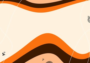 Orange Hand Drawn Abstract Design Background