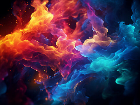 Colorful digital background with a scientific theme.