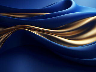 Wavy background features bluish-golden tones.