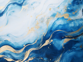 Immerse yourself in the luxurious texture of blue and gold acrylic backgrounds.