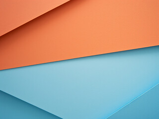 Obraz premium Explore the simplicity of blue and orange pastel paper textures.
