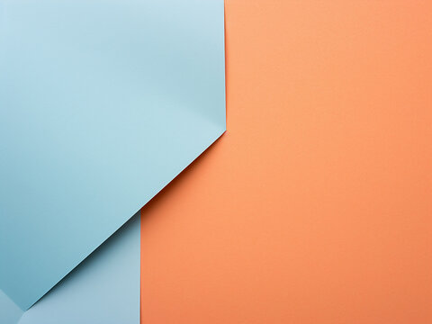 Dive into the tranquil beauty of top-view blue and orange pastel paper textures.