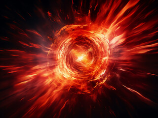 Abstract graphic design showcases a rapid red spin.