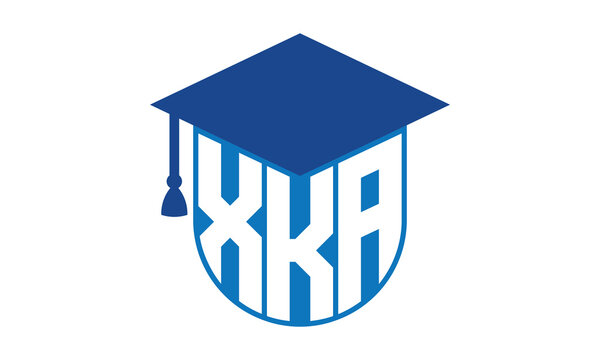 XKA initial letter academic logo design vector template. school college logo, university logo, graduation cap logo, institute logo, educational logo, library logo, teaching logo, book shop, varsity